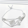 Sector Fan Shaped Bracelet Created Diamond Sterling Silver Bracelet