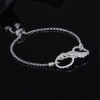 Charm Feather Bracelet Fashion Created Diamond Sterling Silver Bracelet