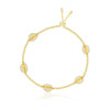 Round Created White Diamond Shell Bracelet