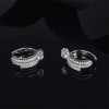 White Sterling Silver Created Diamond Hoop Earrings