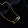 Sterling Silver Pin Pendant Created Diamond Necklace Sterling Silver Pin Pendant Created Diamond Necklace
