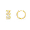 Yellow Gold Arrow Hoop Earrings Sterling Silver