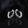 Pearl Sterling Silver Hoop Earrings