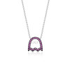 Sterling Silver Pink Ghost Pearl Created Diamond Necklace