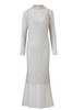 Plus Size High Neck Lace Fishtail Maxi Dress