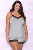 Plus Size Pajamas Set with Lace Trim