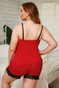 Plus Size Pajamas Set with Lace Trim