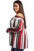 Striped Plus Size Off Shoulder Blouse