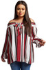 Striped Plus Size Off Shoulder Blouse