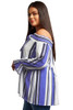 Striped Plus Size Off Shoulder Blouse