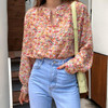 Summer V Neck Floral Blouse