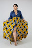 Turn Down Collar Half Sleeve Patchwork Dress