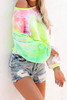 Multicolor Tie-dye Knit Sweatshirt