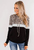 Black Into the Jungle Color Block Hoodie