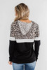 Black Into the Jungle Color Block Hoodie
