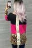 Rose Colorblock Leopard Triple Patchwork Long Sleeve Top Rose Colorblock Leopard Triple Patchwork Long Sleeve Top