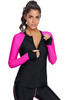 Rosy Long Sleeve Zip Down Rashguard Top for Women
