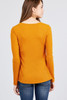 Long Sleeve Round Neck Button Detail Rib Knit Top
