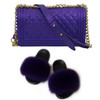 SIZE 6 - Fluffy Fur Slippers & Jelly Crossbody Bag Set