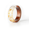 Clear Wood Resin Ring Fashion Handmade Dried Flower Epoxy
