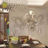 Removable 3D Mirror Flower Art Wall Sticker Acrylic Mural Decal Home Room Decor Chinese Style Plum blossom Decorative Mirrors