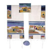 Raw Silk Applique`d Tallit - Jerusalem