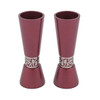 Large Candlesticks + Metal Cutout - Maroon Large Candlesticks + Metal Cutout - Maroon