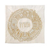 Matzah Cover - Hand Embroidered - Jerusalem Round-Gold