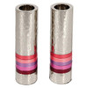 Cylinder Candlesticks - Hammer Work + Rings - Maroon