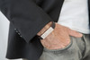 Leather Bracelet, Silver Leather Bracelets, Engraved