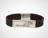 Leather Bracelet, Silver Leather Bracelets, Engraved