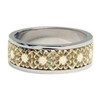 Flowered White & Yellow Gold Pattern Ring