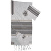 Silk Tallit- Classic Design - Black with Gold