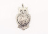 Sterling silver old coin necklace with the Mercury Dimes coin of US, ook piece of jewelry with owl