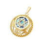 Round Roman Glass Star of David Pendant