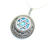 Round Roman Glass Star of David Pendant