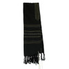 Wool Tallit - Black  with Gold and Silver Stripes