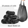 5 Rolls 100pcs Disposable Plastic Garbage Trash Bags for Kitchen
