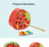 Early Education Interactive 3D Montessori Wooden Caterpillar Eats The Apple Toys For Kids