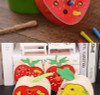 Early Education Interactive 3D Montessori Wooden Caterpillar Eats The Apple Toys For Kids