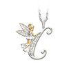 Lovely Crystal 26 letters Flower Fairy Necklaces for Women