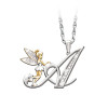 Lovely Crystal 26 letters Flower Fairy Necklaces for Women
