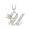 Lovely Crystal 26 letters Flower Fairy Necklaces for Women