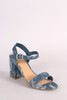 Bamboo Acid Wash Denim Blocked Heel