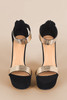 Bamboo Nubuck Metallic Accent Ankle Strap Chunky Platform Heel