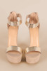 Bamboo Nubuck Metallic Accent Ankle Strap Chunky Platform Heel