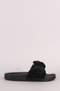 Oversized Velvet Bow Open Toe Slide Sandal