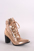 Patent Chunky Heeled Combat Lace-Up Ankle Boots Patent Chunky Heeled Combat Lace-Up Ankle Boots