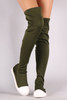 Bamboo Contrast Cap Toe Over-The-Knee Sneaker Boots