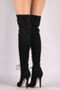 Wild Diva Lounge Suede Lace Up Stiletto Over-The-Knee Boots